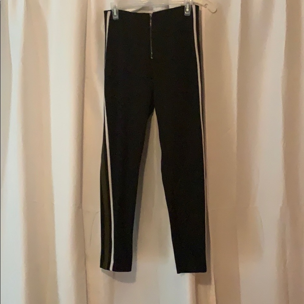 High waisted zipper front pants
